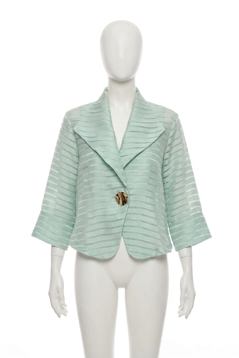 JOSEPH RIBKOFF Jackets & Blazers - NEW JOSEPH RIBKOFF shadow stripe lapel swing jacket in pistachio